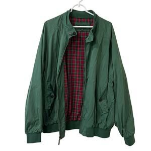 Orvis Green Bomber Jacket with Red Tartan Lining